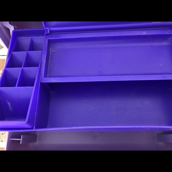 VTG Caboodles Purple 2 Tier Make-Up Storage Case W/Mirror Dressing Table - Picture 9 of 10